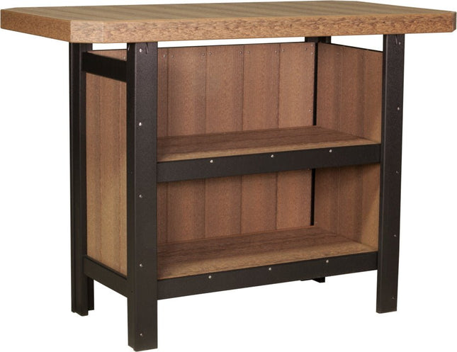 LuxCraft Poly Serving Bar (Antique Mahogany & Black)