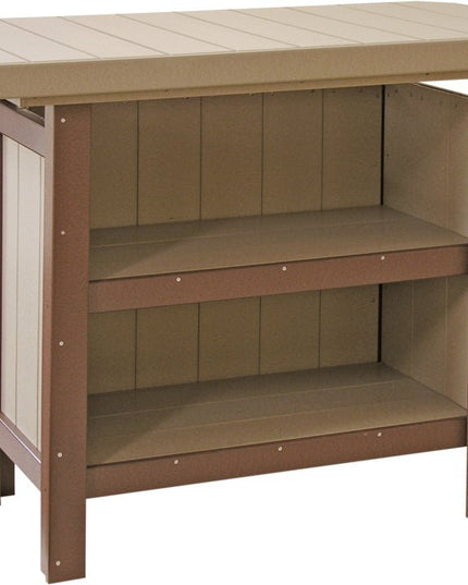LuxCraft Poly Serving Bar (Weatherwood & Chestnut Brown)
