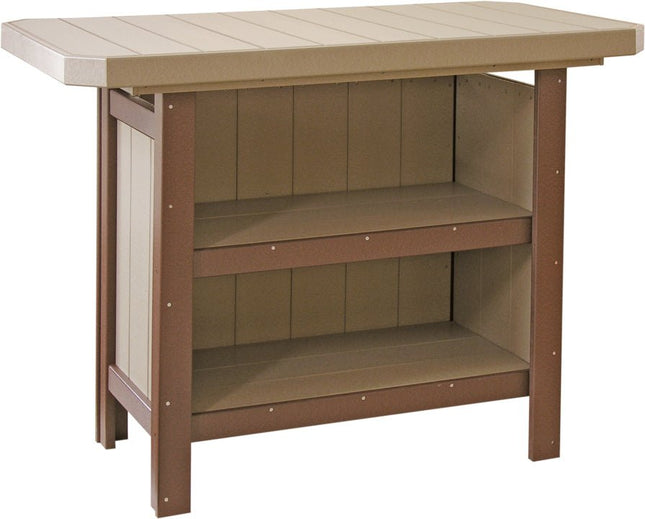 LuxCraft Poly Serving Bar (Weatherwood & Chestnut Brown)