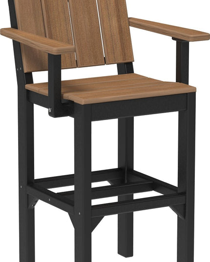 LuxCraft Urban Arm Chair (Bar Height) Antique Mahogany & Black