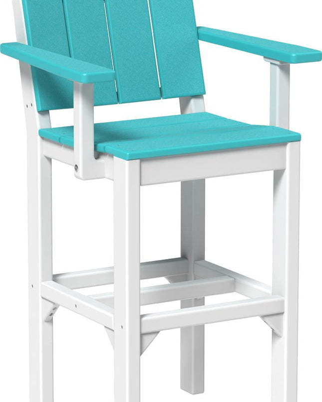 LuxCraft Urban Arm Chair (Bar Height) Aruba Blue & White