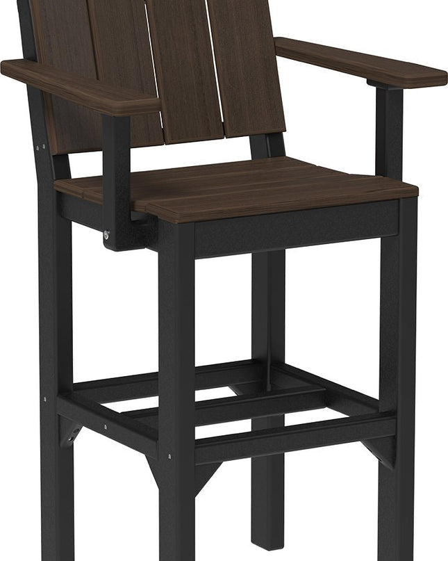LuxCraft Urban Arm Chair (Bar Height) Brazilian Walnut & Black