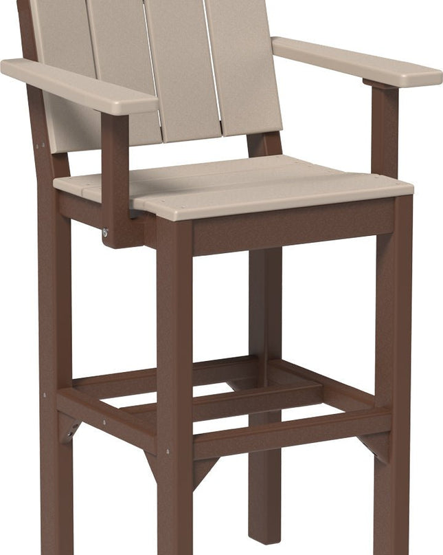 LuxCraft Urban Arm Chair (Bar Height) Weatherwood & Chestnut Brown