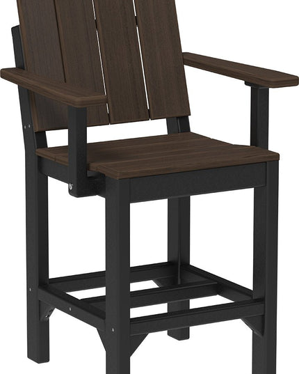 LuxCraft Urban Arm Chair (Counter Height) Brazilian Walnut & Black