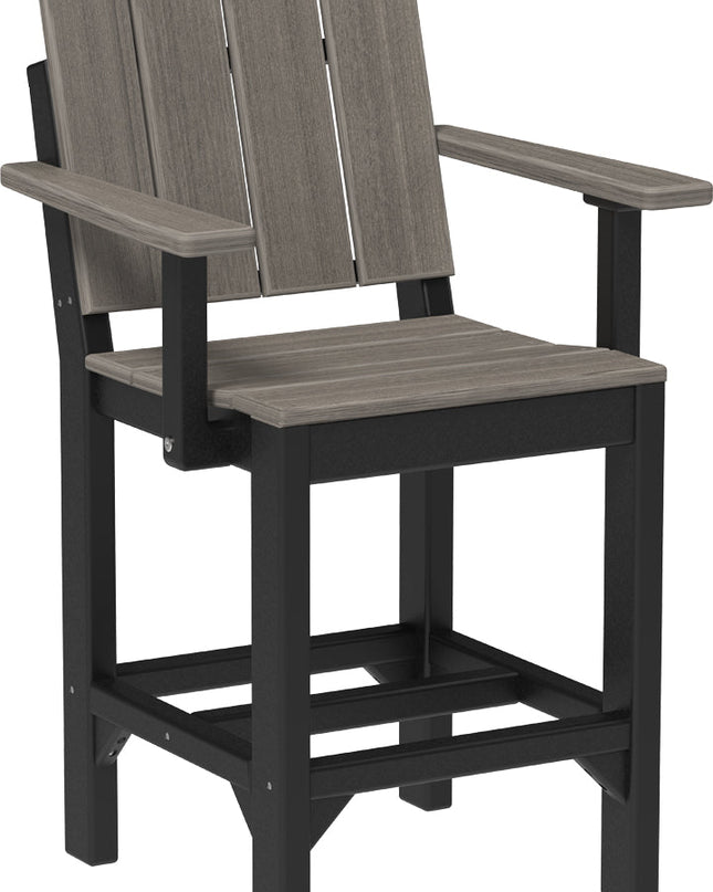 LuxCraft Urban Arm Chair (Counter Height) Coastal Gray & Black