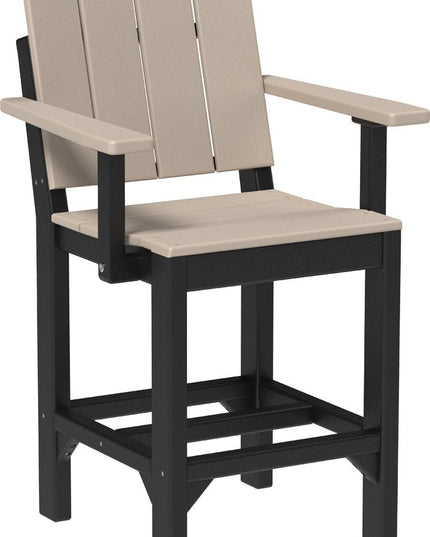 LuxCraft Urban Arm Chair (Counter Height) Weatherwood & Black
