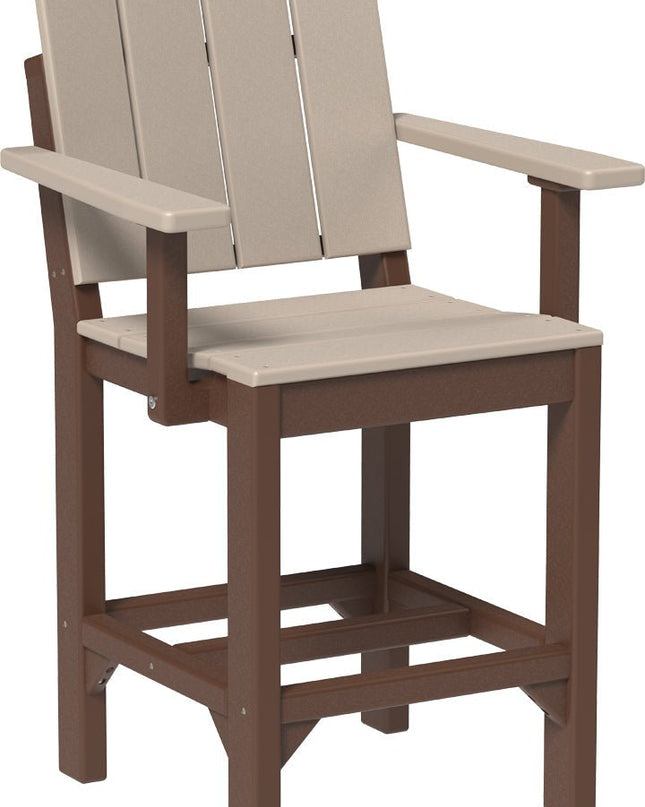 LuxCraft Urban Arm Chair (Counter Height) Weatherwood & Chestnut Brown