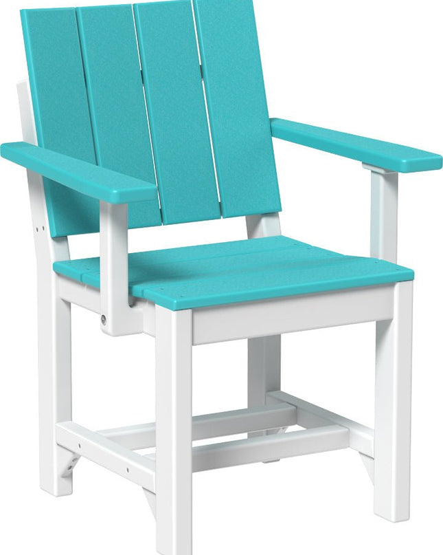 LuxCraft Urban Arm Chair (Dining Height) Aruba Blue & White