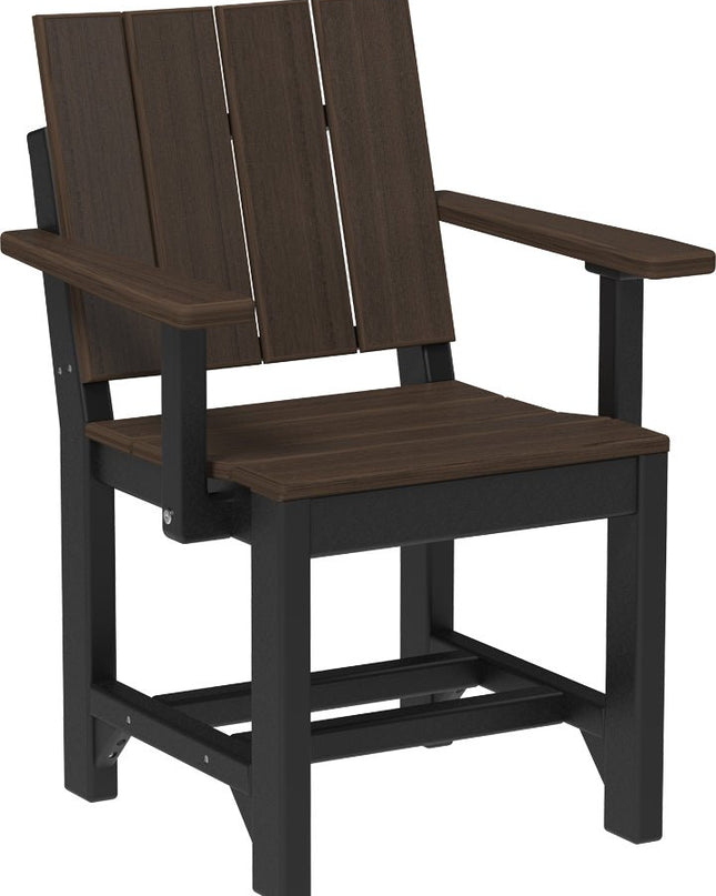 LuxCraft Urban Arm Chair (Dining Height) Brazilian Walnut & Black
