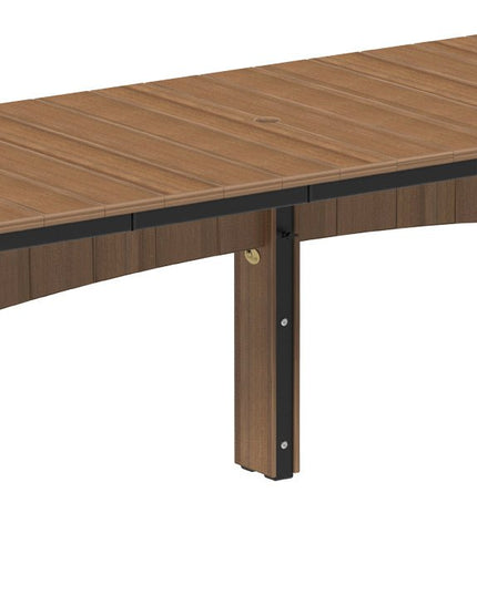 LuxCraft Urban Dining Table Dining Height 3' x 10' Rectangular Antique Mahogany & Black....