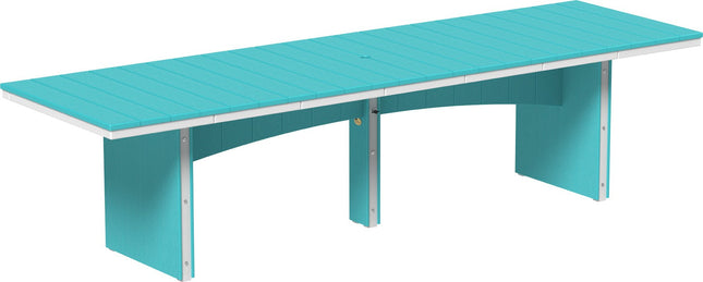 LuxCraft Urban Dining Table Dining Height 3' x 10' Rectangular Aruba Blue & White ....