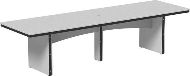 LuxCraft Urban Dining Table Dining Height 3' x 10' Rectangular Dove Gray & Black....