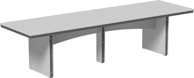 LuxCraft Urban Dining Table Dining Height 3' x 10' Rectangular Dove Gray & Slate....