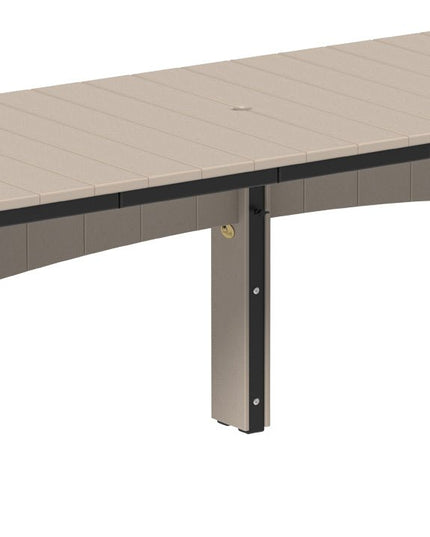 LuxCraft Urban Dining Table Dining Height 3' x 10' Rectangular Weatherwood & Black....