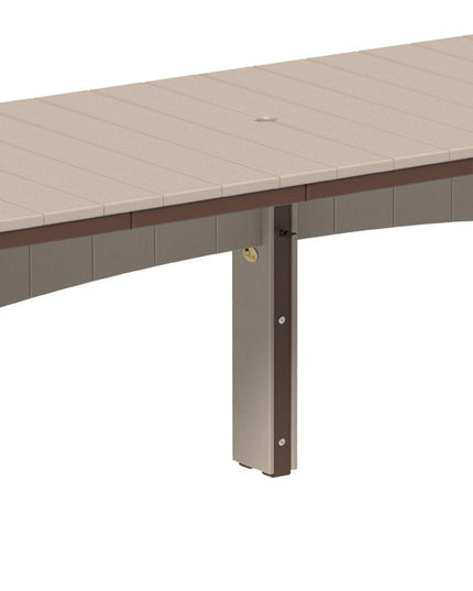 LuxCraft Urban Dining Table Dining Height 3' x 10' Rectangular Weatherwood & Chestnut Brown....