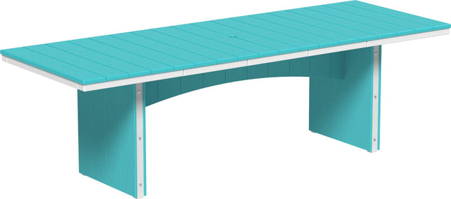 LuxCraft Urban Dining Table Dining Height 3' x 8' Rectangular Aruba Blue & White ....
