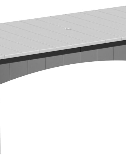 LuxCraft Urban Dining Table Dining Height 3' x 8' Rectangular Dove Gray & Black....