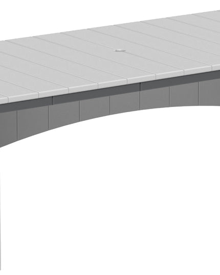 LuxCraft Urban Dining Table Dining Height 3' x 8' Rectangular Dove Gray & Slate....