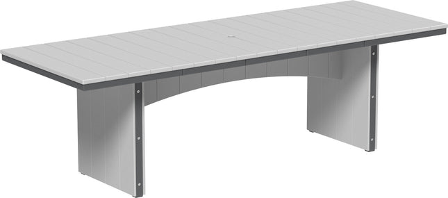 LuxCraft Urban Dining Table Dining Height 3' x 8' Rectangular Dove Gray & Slate....
