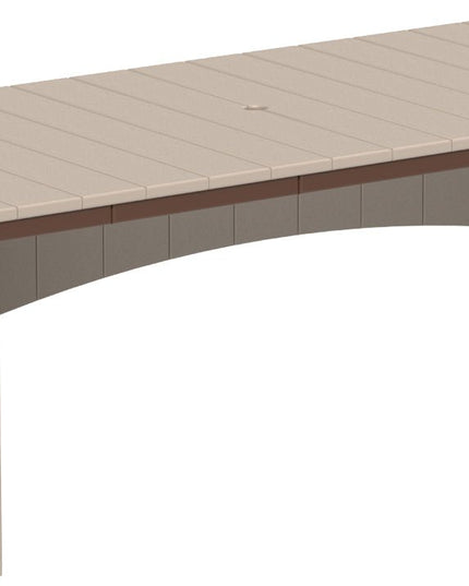 LuxCraft Urban Dining Table Dining Height 3' x 8' Rectangular Weatherwood & Chestnut Brown....