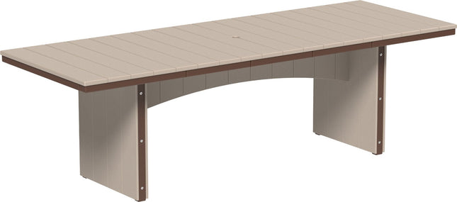 LuxCraft Urban Dining Table Dining Height 3' x 8' Rectangular Weatherwood & Chestnut Brown....