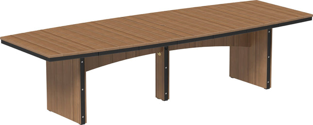 LuxCraft Urban Dining Table Dining Height 4' x 10' Oval Antique Mahogany & Black