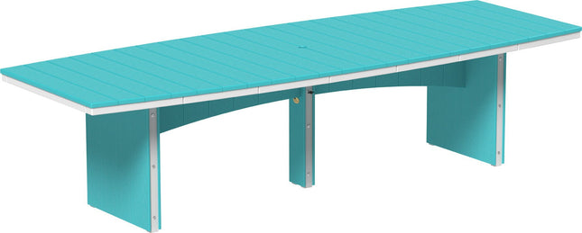 LuxCraft Urban Dining Table Dining Height 4' x 10' Oval Aruba Blue & White