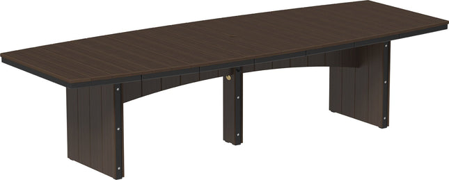 LuxCraft Urban Dining Table Dining Height 4' x 10' Oval Brazilian Walnut & Black