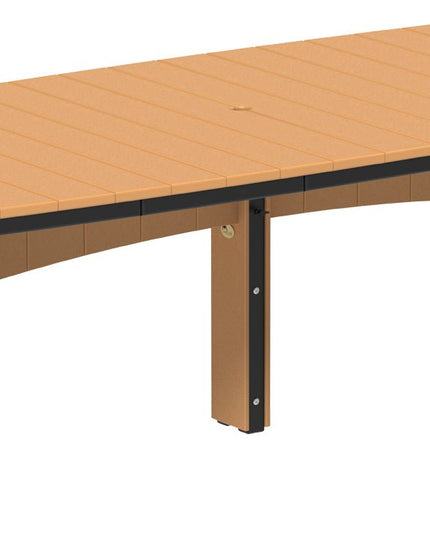 LuxCraft Urban Dining Table Dining Height 4' x 10' Oval Cedar & Black