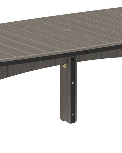 LuxCraft Urban Dining Table Dining Height 4' x 10' Oval Coastal Gray & Black