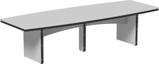 LuxCraft Urban Dining Table Dining Height 4' x 10' Oval Dove Gray & Black
