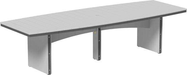 LuxCraft Urban Dining Table Dining Height 4' x 10' Oval Dove Gray & Slate