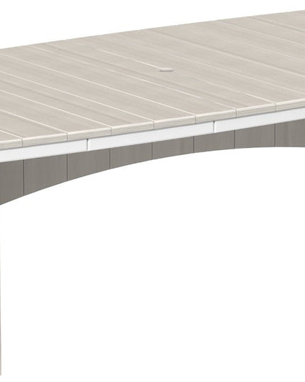 LuxCraft Urban Dining Table Dining Height 4' x 8' Oval Birch & White