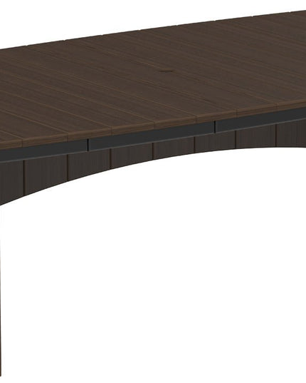LuxCraft Urban Dining Table Dining Height 4' x 8' Oval Brazilian Walnut & Black
