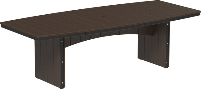 LuxCraft Urban Dining Table Dining Height 4' x 8' Oval Brazilian Walnut & Black