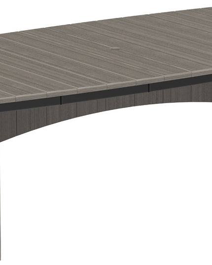 LuxCraft Urban Dining Table Dining Height 4' x 8' Oval Coastal Gray & Black