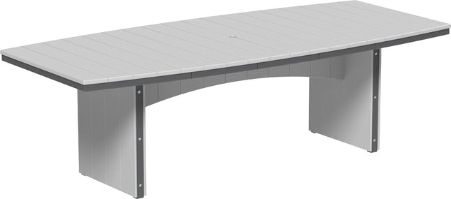 LuxCraft Urban Dining Table Dining Height 4' x 8' Oval Dove Gray & Slate