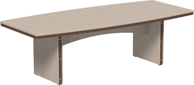 LuxCraft Urban Dining Table Dining Height 4' x 8' Oval Weatherwood & Chestnut Brown