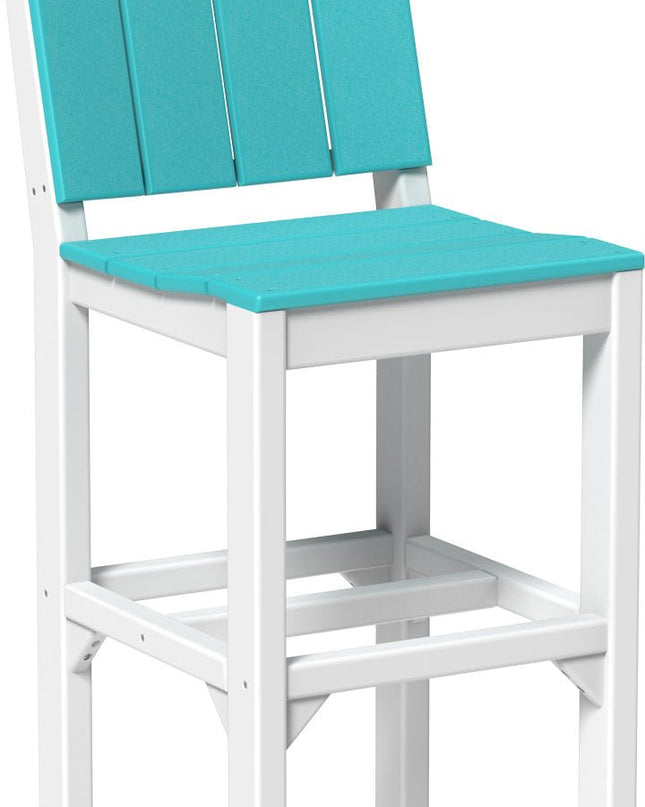 LuxCraft Urban Side Chair (Bar Height) Aruba Blue & White