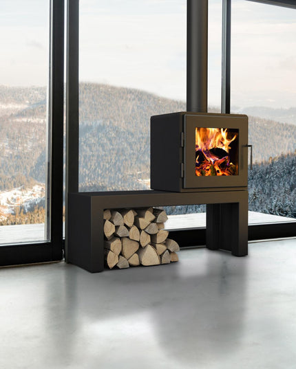 MF Fire Nova 2 Wood Stove – 2.4 cu ft Firebox, 75,000 BTU, 81% Efficiency (Satin Black Door)