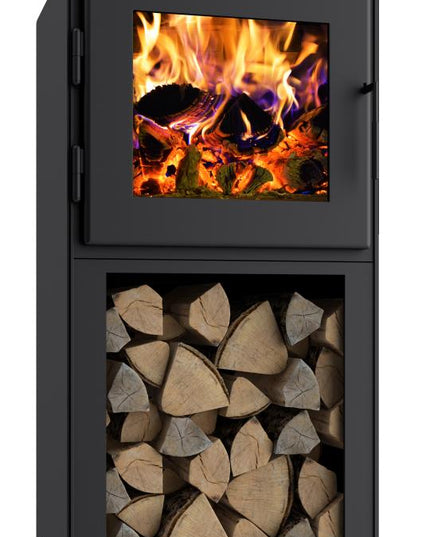 MF Fire Nova 2 Wood Stove – 2.4 cu ft Firebox, 75,000 BTU, 81% Efficiency (Satin Black Door)