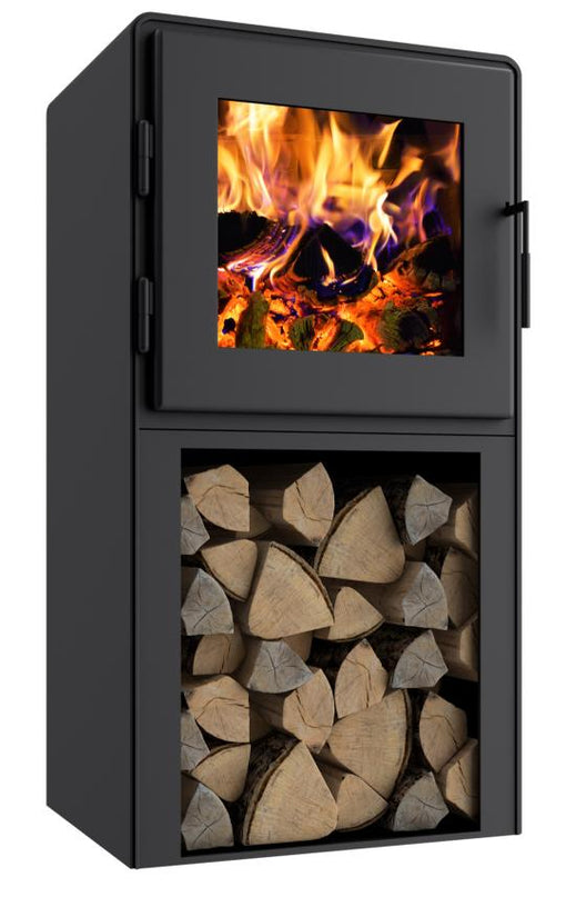 MF Fire Nova 2 Wood Stove – 2.4 cu ft Firebox, 75,000 BTU, 81% Efficiency (Satin Black Door)