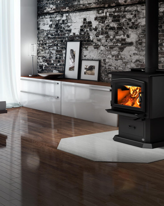 Osburn 2000 Wood Stove | 75,000 BTU | 500-2,100 sq ft | Variable Speed Blower Included