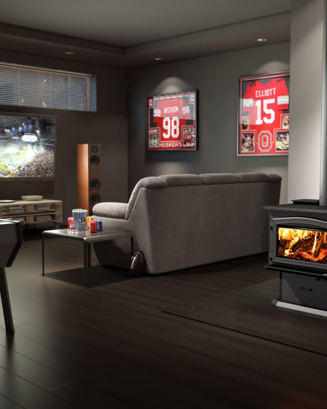 Osburn 3500 Wood Stove | 110,000 BTU | 1,000-2,700 sq ft | Ash Pan Pedestal Included