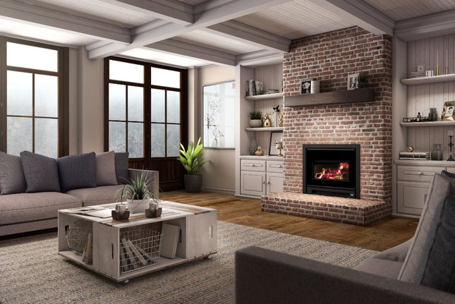 Osburn Inspire 2000 Wood Insert | 75,000 BTU | 500-2,100 sq ft | 3-Sided Faceplate Options