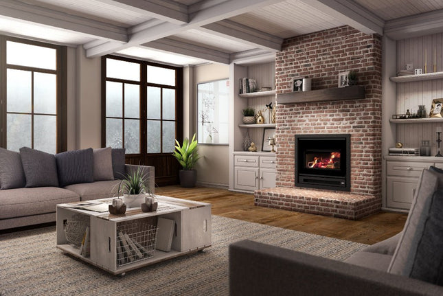 Osburn Inspire 2000 Wood Insert | 75,000 BTU | 500-2,100 sq ft | 3-Sided Faceplate Options