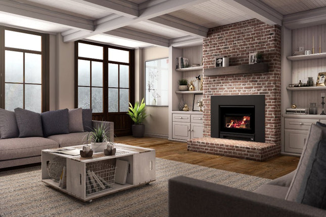 Osburn Inspire 2000 Wood Insert | 75,000 BTU | 500-2,100 sq ft | 3-Sided Faceplate Options
