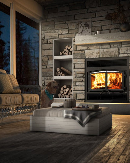 Osburn Everest III Wood Fireplace | 85,000 BTU | 750-2,500 sq ft | Heat-Activated Blower