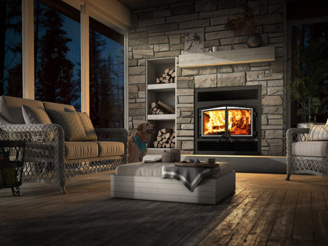 Osburn Everest III Wood Fireplace | 85,000 BTU | 750-2,500 sq ft | Heat-Activated Blower