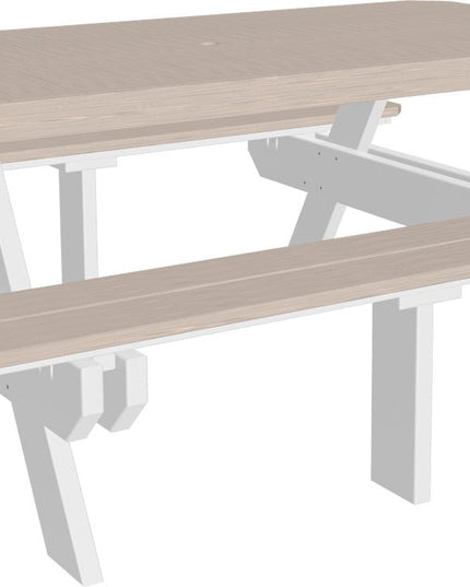 LuxCraft Poly 6' Rectangular Picnic Table (Birch & White)